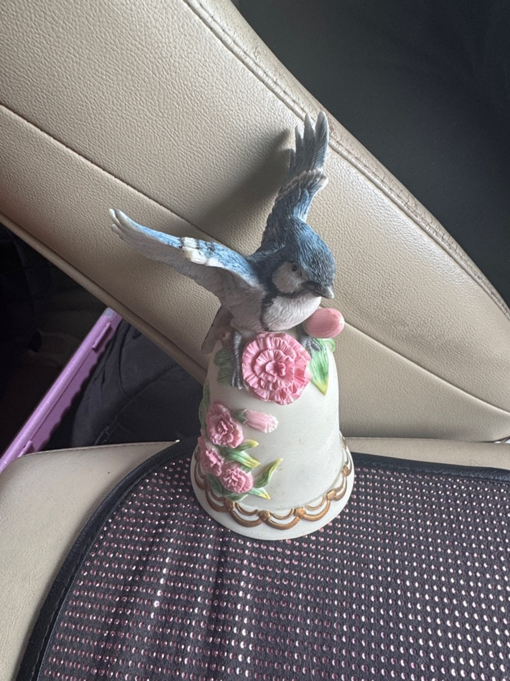 Vintage Music Wind-Up 6” Blue Bird Porcelain Figurine